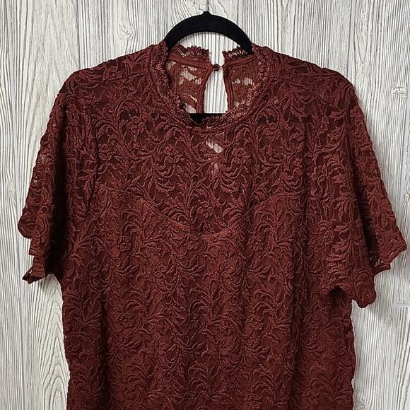 Torrid Brown Lace Short Sleeve Bodysuit Womens Plus Size 3X NWT - Picture 2 of 11
